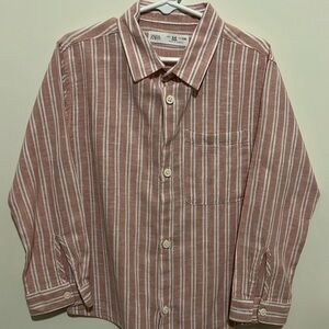 Zara pink striped shirt